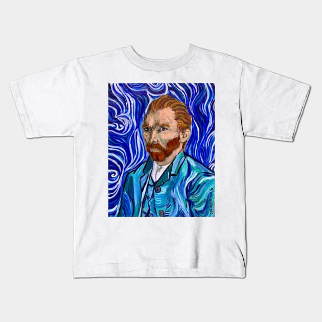 Vincent's self-portrait Kids T-Shirt by gjspring